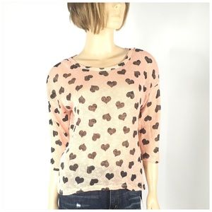 Almost Famous Sweaters - Almost Famous Heart Sweater Lace Back Panel Almost Famous Sweaters - Almost Famous Heart Sweater Lace Back Panel